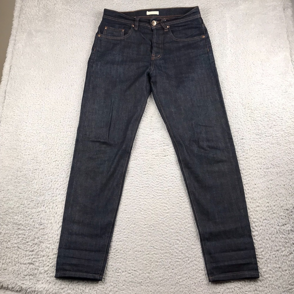 Unbranded Brand 11oz Selvedge Jeans Mens 30 (33x31) Indigo Relaxed Tapered UB622
